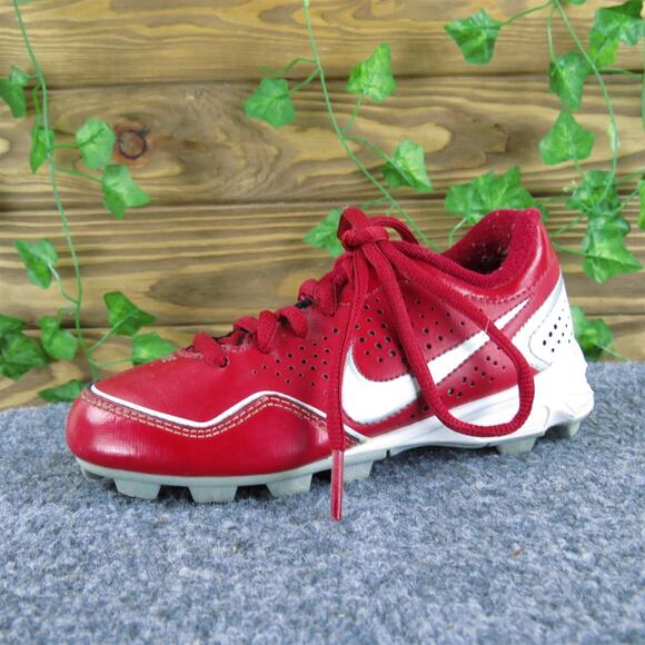 Nike Boys Sneaker Baseball Sz T 11 Medium Red Synthetic Lace Up‎ - Picture 1 of 6